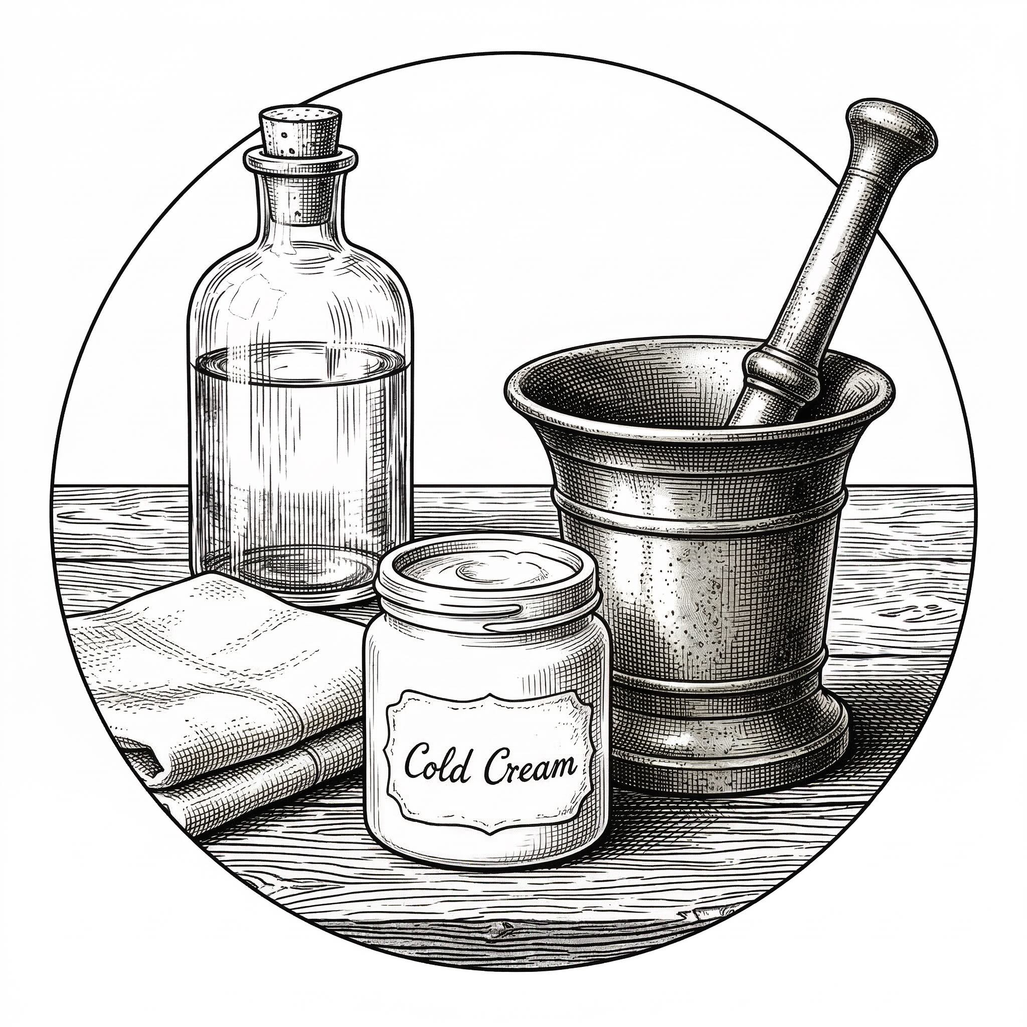 Victorian-era cold cream jar with tallow-based formula